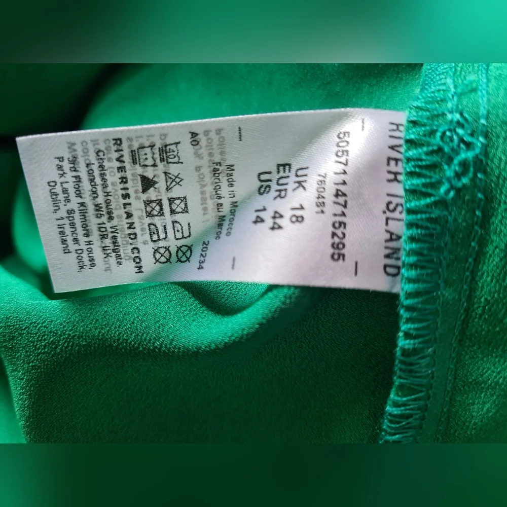 River Island green wrap satin mini dress size 18 NWT plus size - Picture 12 of 13